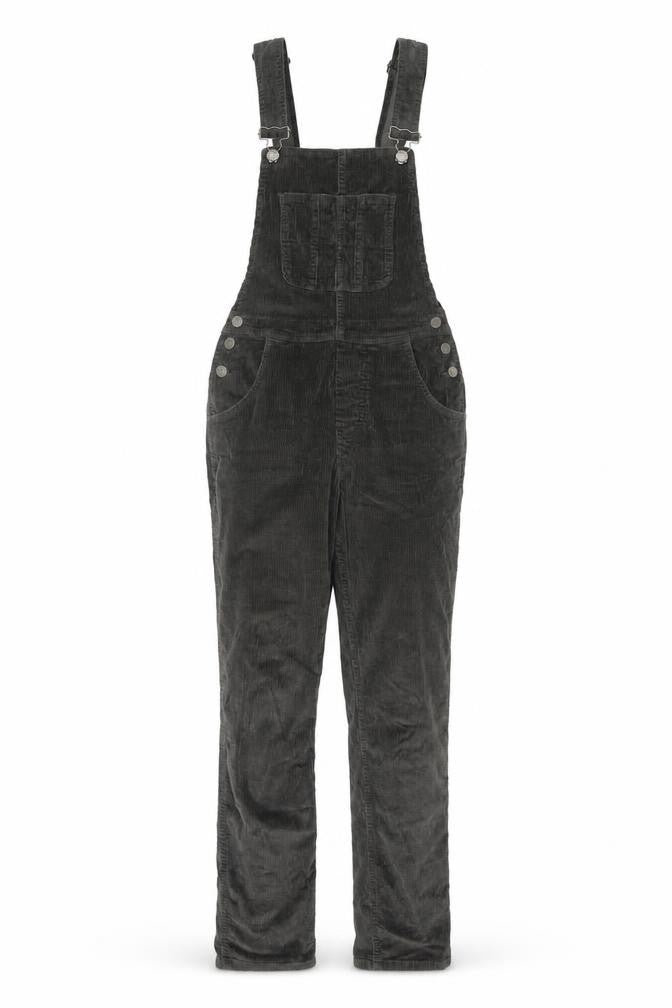 Fat Face Women Grey Corduroy Dungarees UK 8 Adjustable Straight Leg