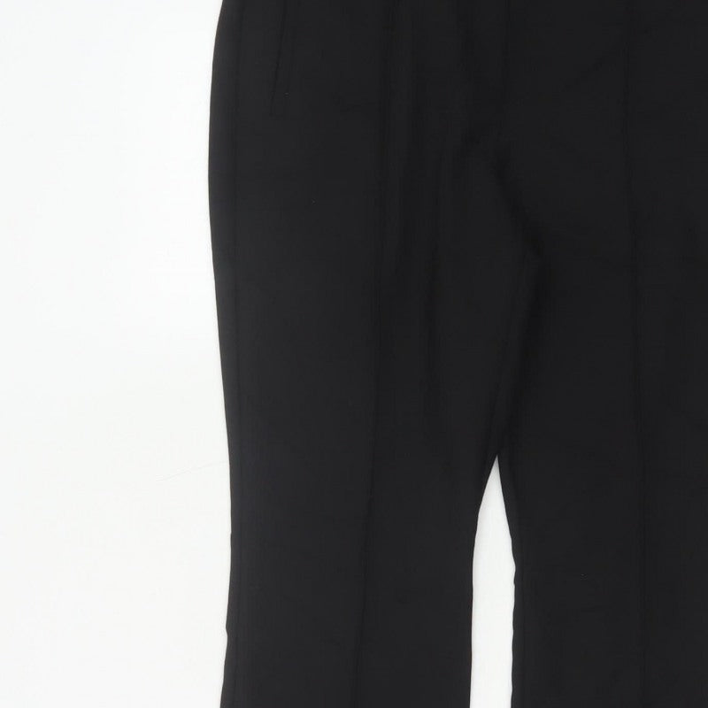 M&S Women’s Black UK 14 Short Flared Wool Blend Tailored Trousers