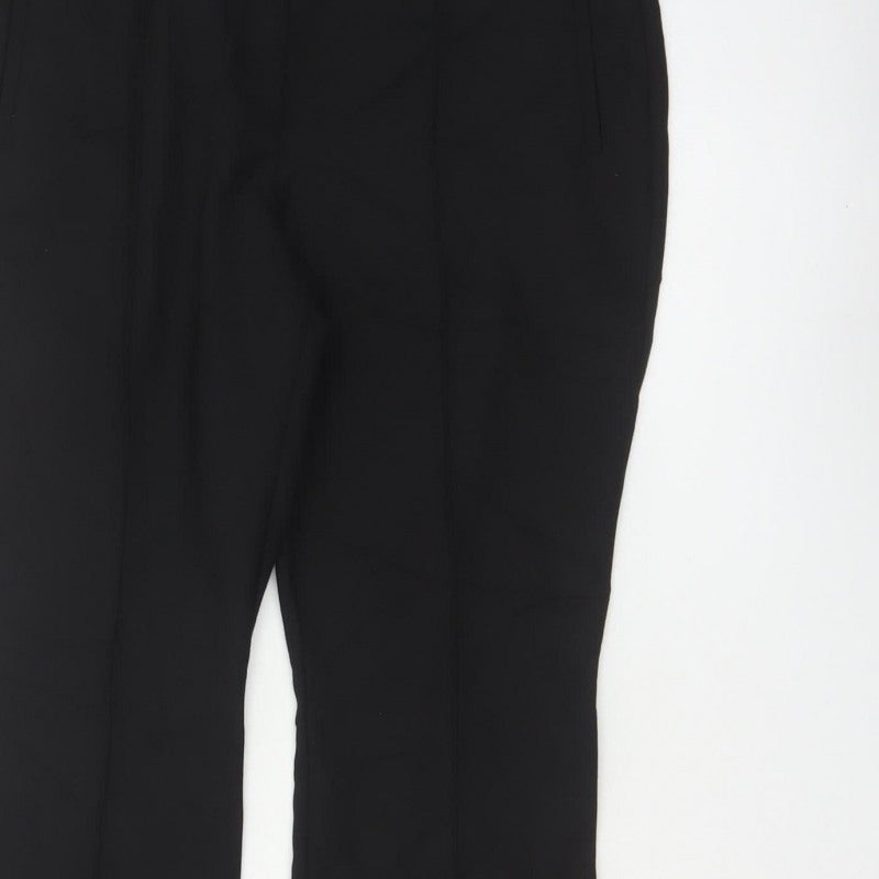 M&S Women’s Black UK 14 Short Flared Wool Blend Tailored Trousers