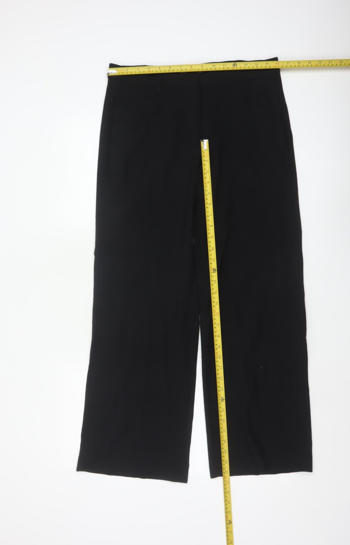 Marks and Spencer Women Black Size 12 Wide-Leg Dress Trousers