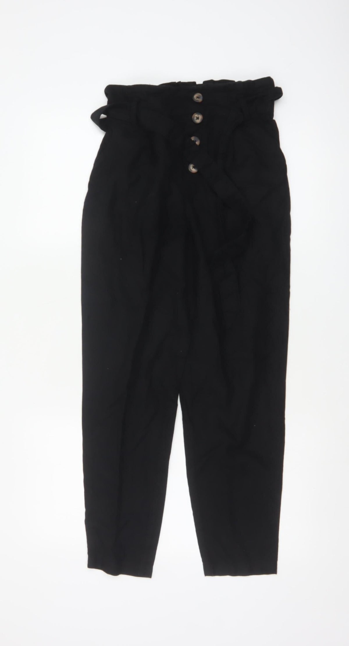 Chicorée H&M Women’s Black UK 6 Paperbag High Waist Tapered Trousers