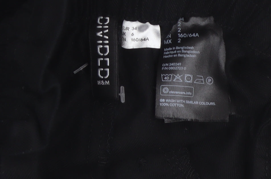 Chicorée H&M Women’s Black UK 6 Paperbag High Waist Tapered Trousers