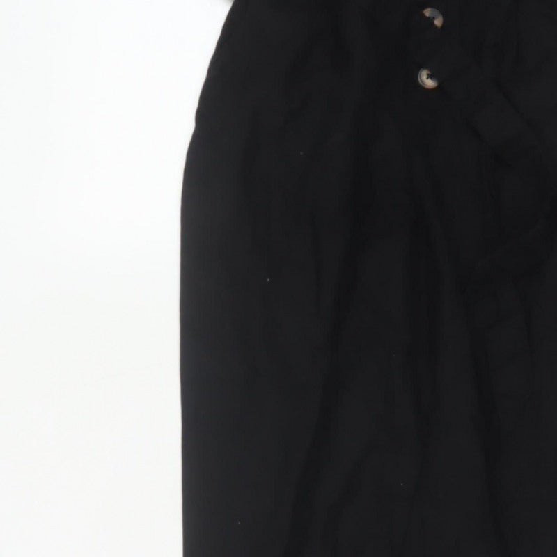 Chicorée H&M Women’s Black UK 6 Paperbag High Waist Tapered Trousers