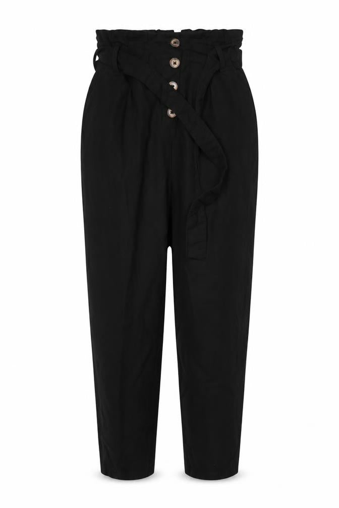 Chicorée H&M Women’s Black UK 6 Paperbag High Waist Tapered Trousers