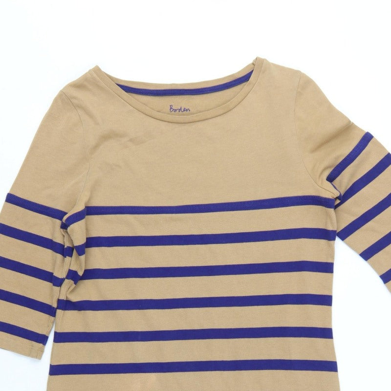 Boden Women’s Multicoloured UK 10 Stripe Cotton Shift Dress Pockets