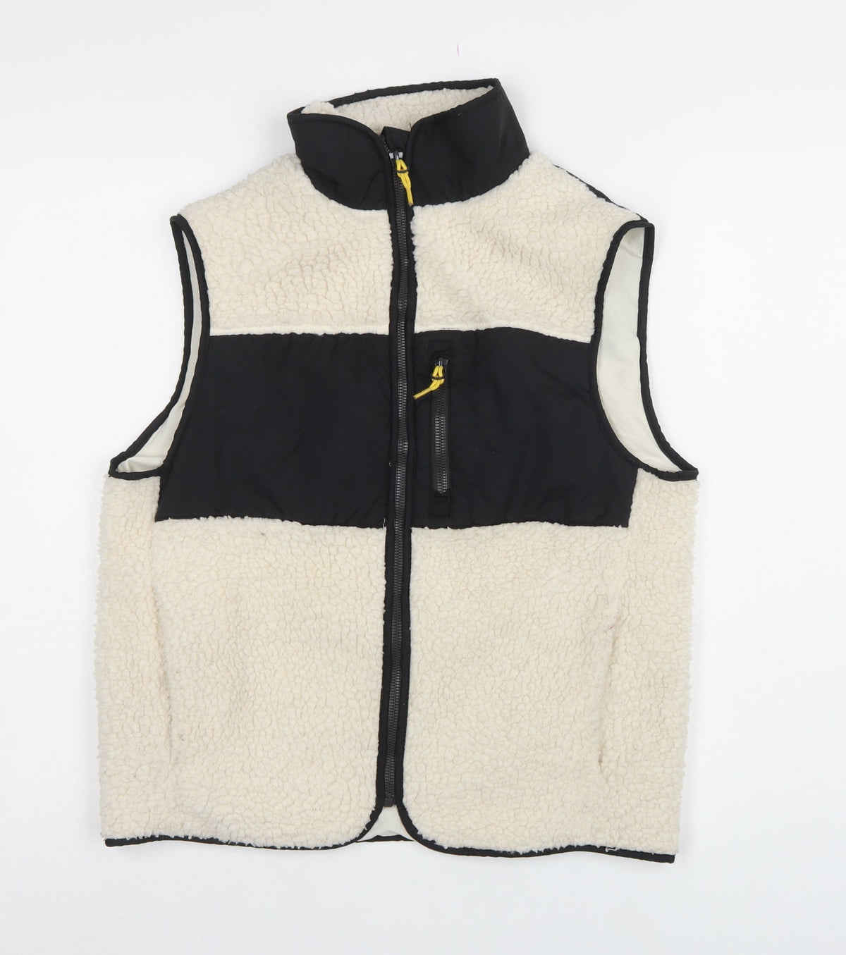 H&M Women Multicolour XS Fleece Padded Zip Waistcoat Gilet