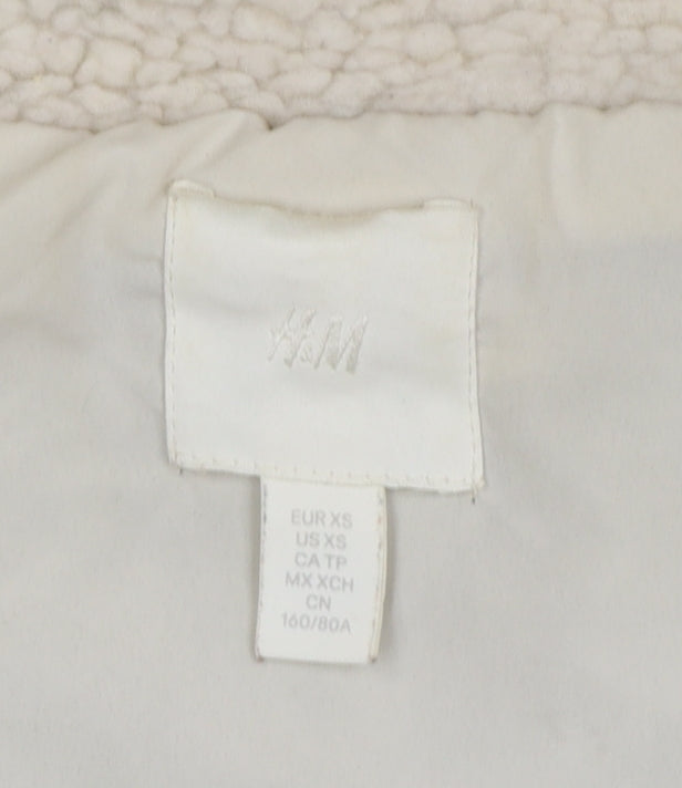 H&M Women Multicolour XS Fleece Padded Zip Waistcoat Gilet