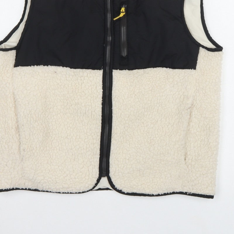 H&M Women Multicolour XS Fleece Padded Zip Waistcoat Gilet
