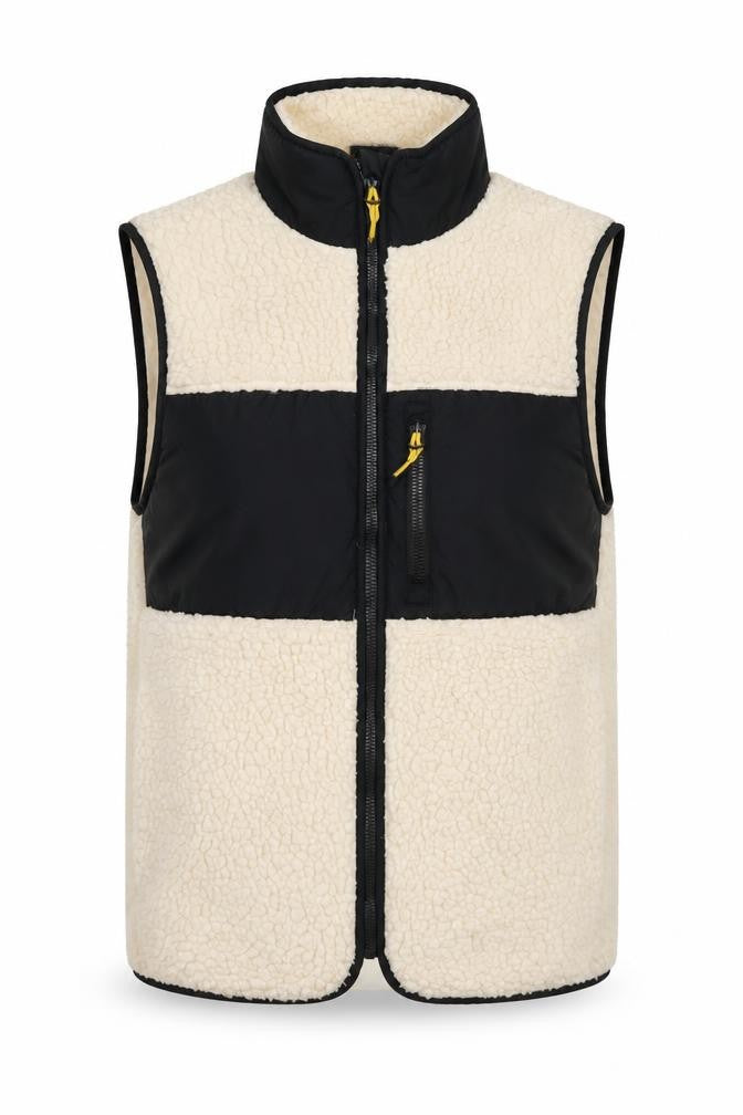 H&M Women Multicolour XS Fleece Padded Zip Waistcoat Gilet