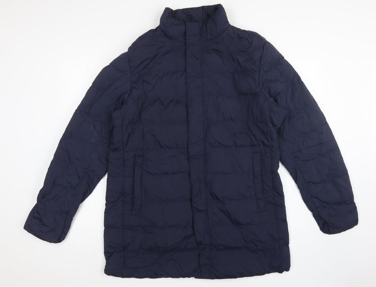 Uniqlo Men’s Blue L Lightweight Down Puffer Jacket Water Resistant
