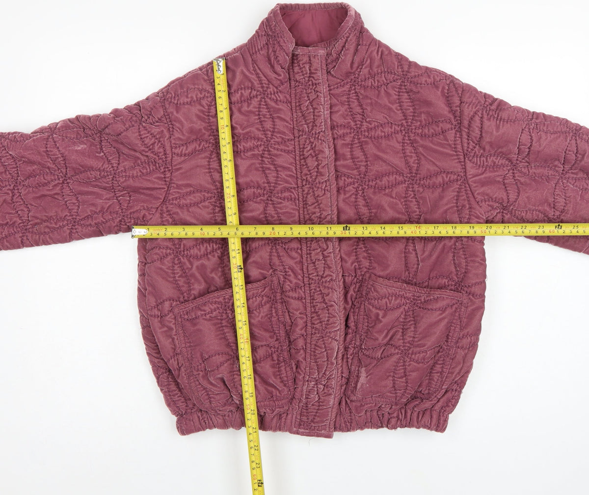 Next Women Purple UK 6 XS Quilted Short Jacket Cotton Lined Pockets