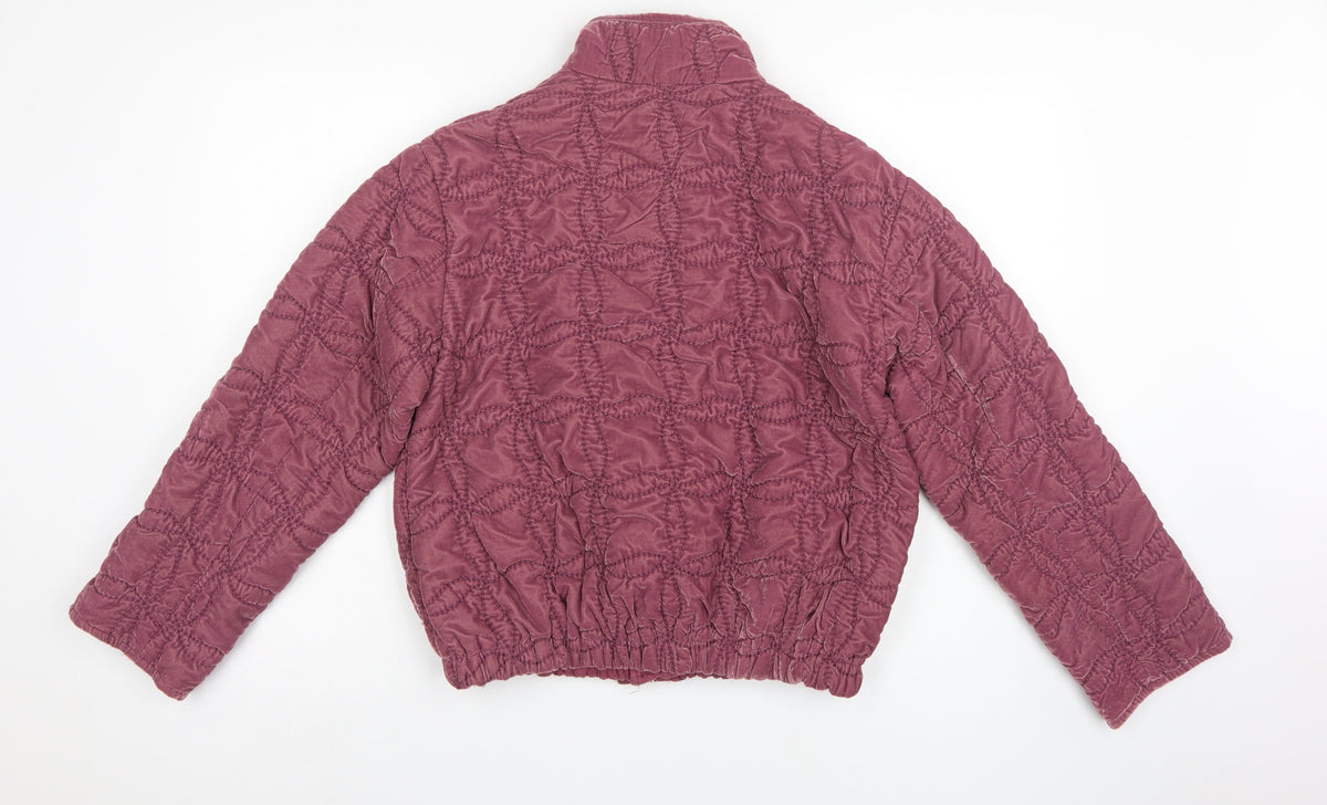 Next Women Purple UK 6 XS Quilted Short Jacket Cotton Lined Pockets