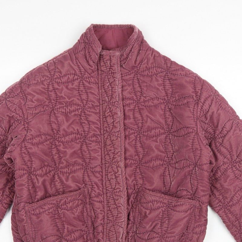 Next Women Purple UK 6 XS Quilted Short Jacket Cotton Lined Pockets