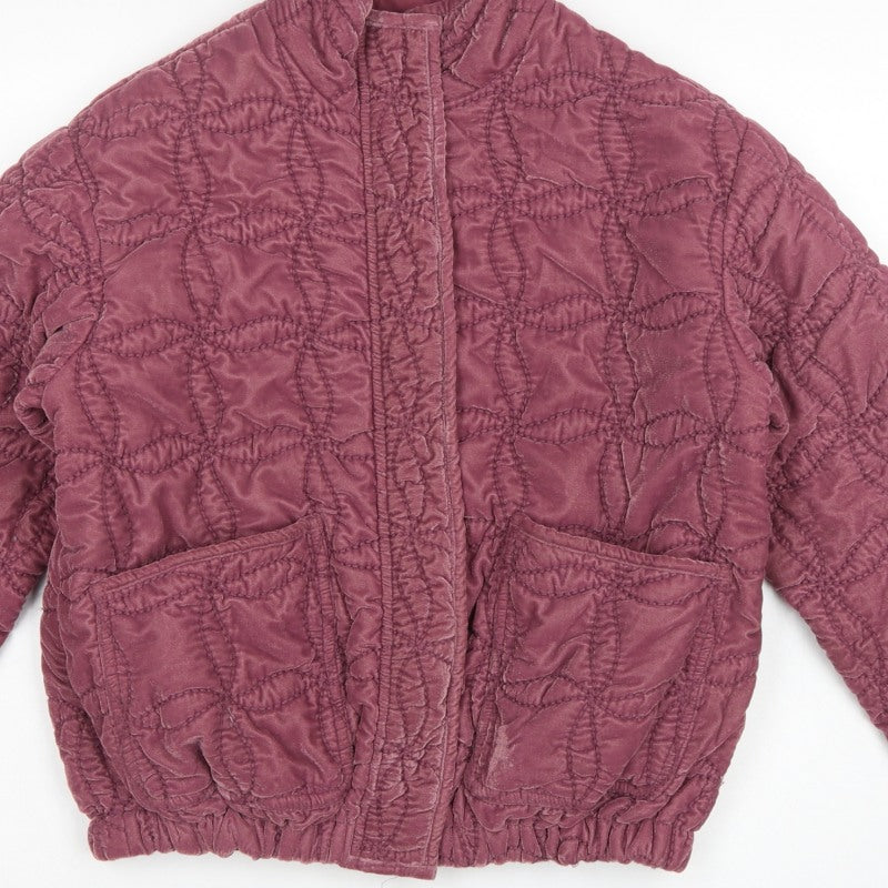 Next Women Purple UK 6 XS Quilted Short Jacket Cotton Lined Pockets