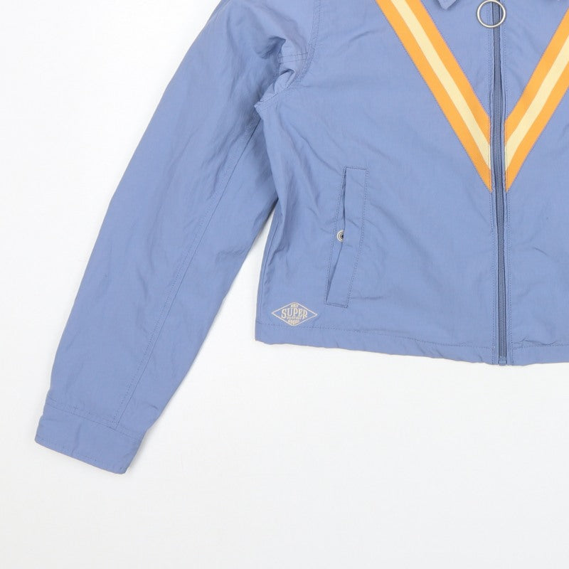 Superdry Women's Blue UK 8 Basic Striped Full Zip Jacket