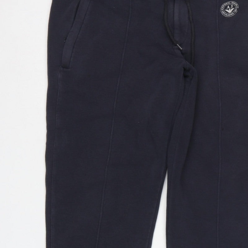 Armani Jeans Men’s Blue XL Logo Drawstring Cuffed Jogger Trousers