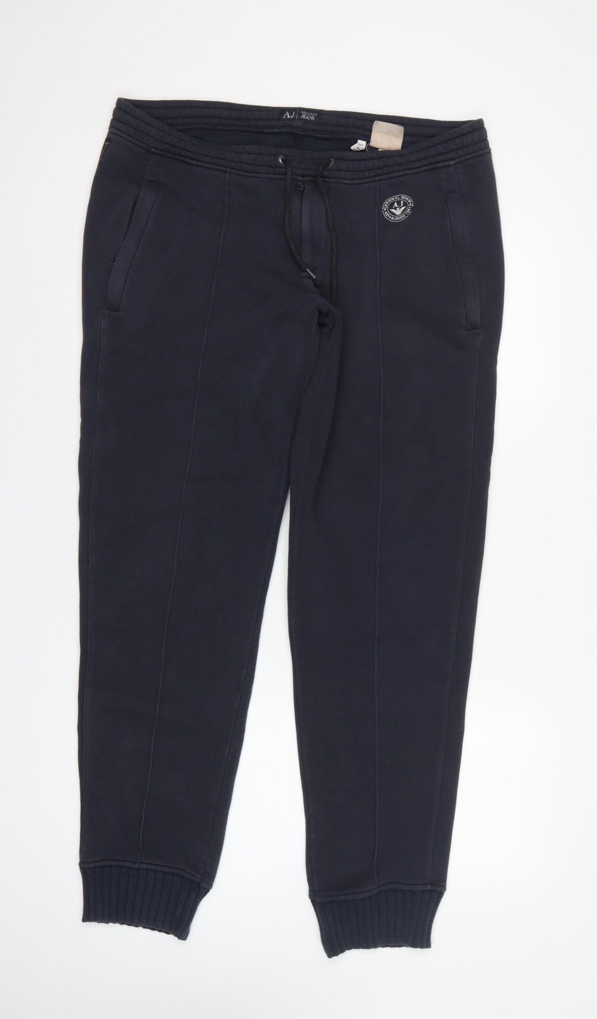 Armani Jeans Men’s Blue XL Logo Drawstring Cuffed Jogger Trousers