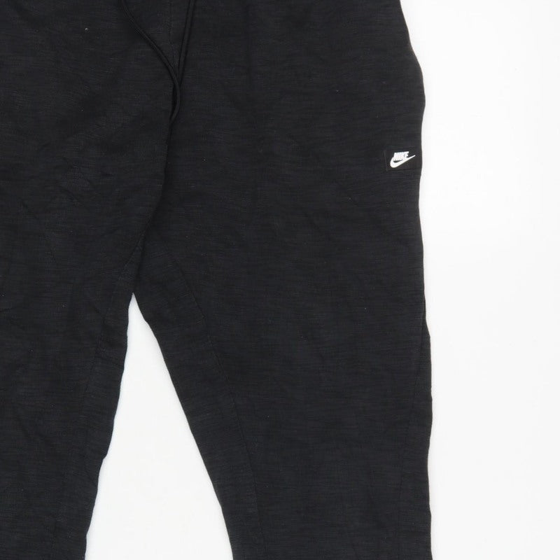 Nike Men’s Black M Tapered Cuffed Jogger Sweatpants Logo