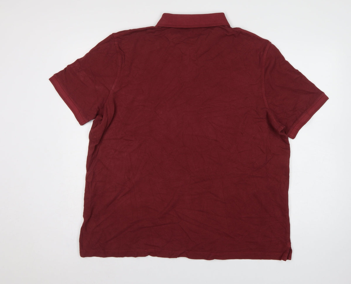 Marks and Spencer Men’s Red 2XL Classic Cotton Pique Polo Shirt