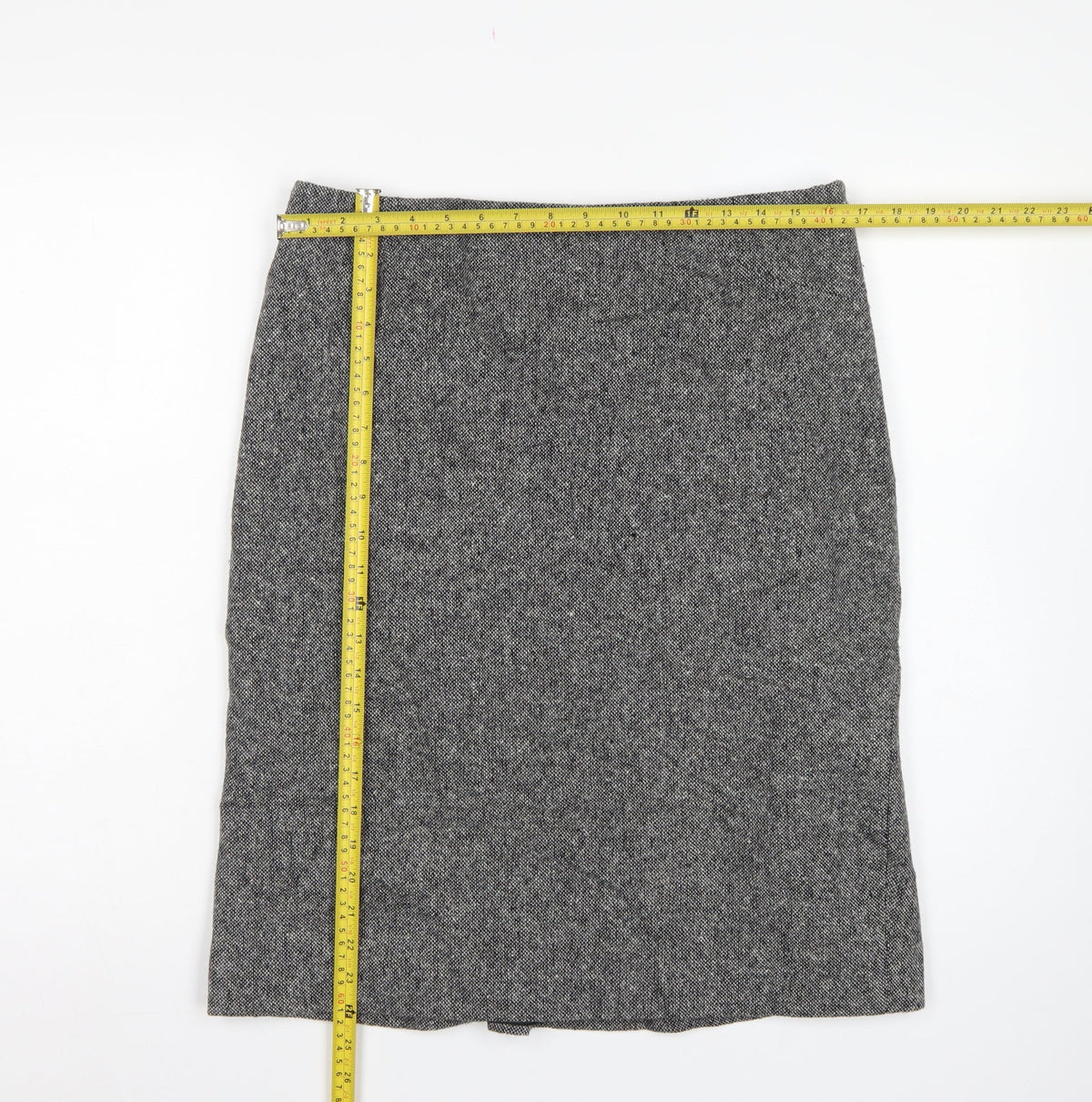 Hobbs Women’s Grey Wool Tweed Pencil Skirt Size 14 Lined