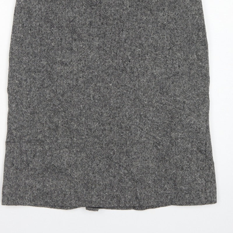 Hobbs Women’s Grey Wool Tweed Pencil Skirt Size 14 Lined