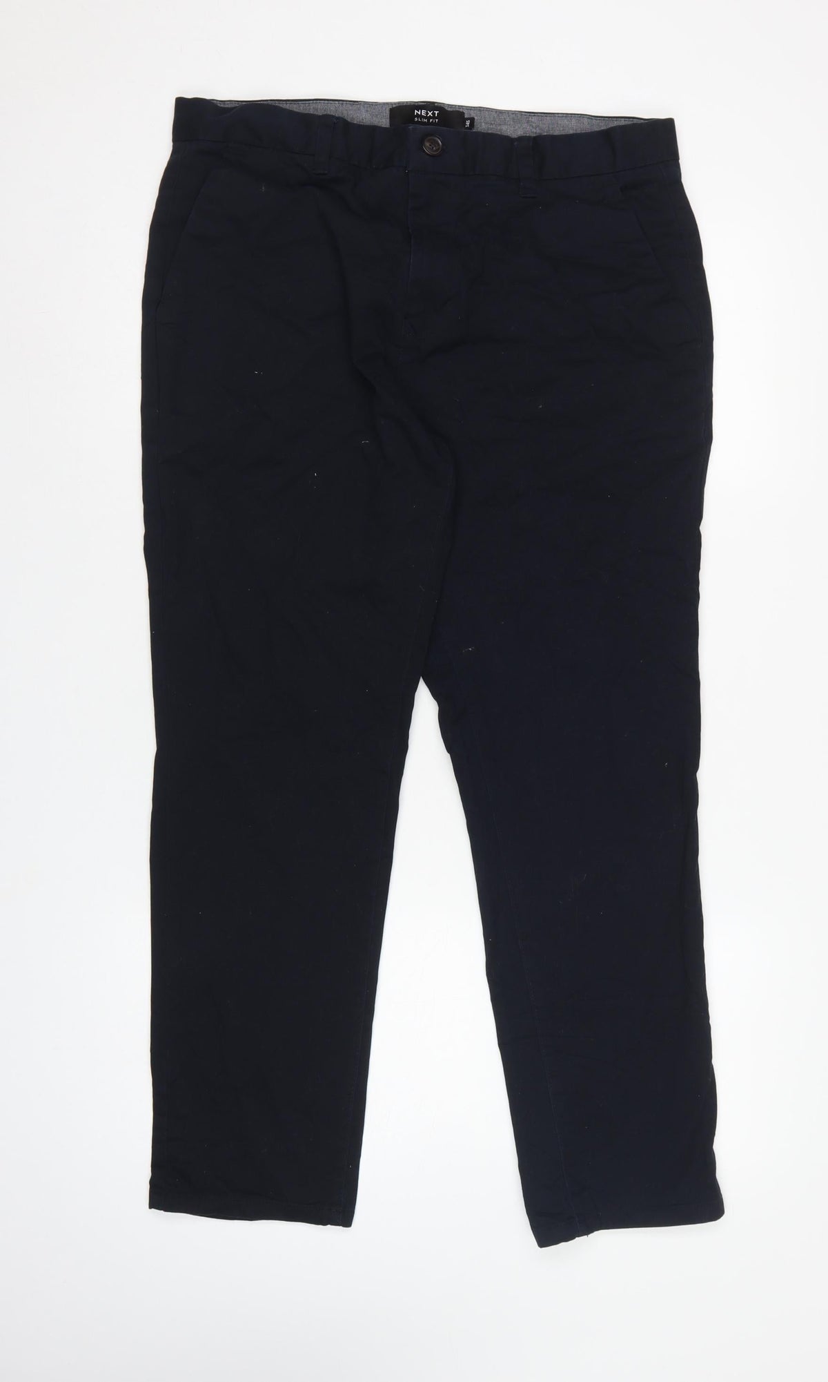 Next Men’s Black S Slim Fit Dress Trousers Flat Front