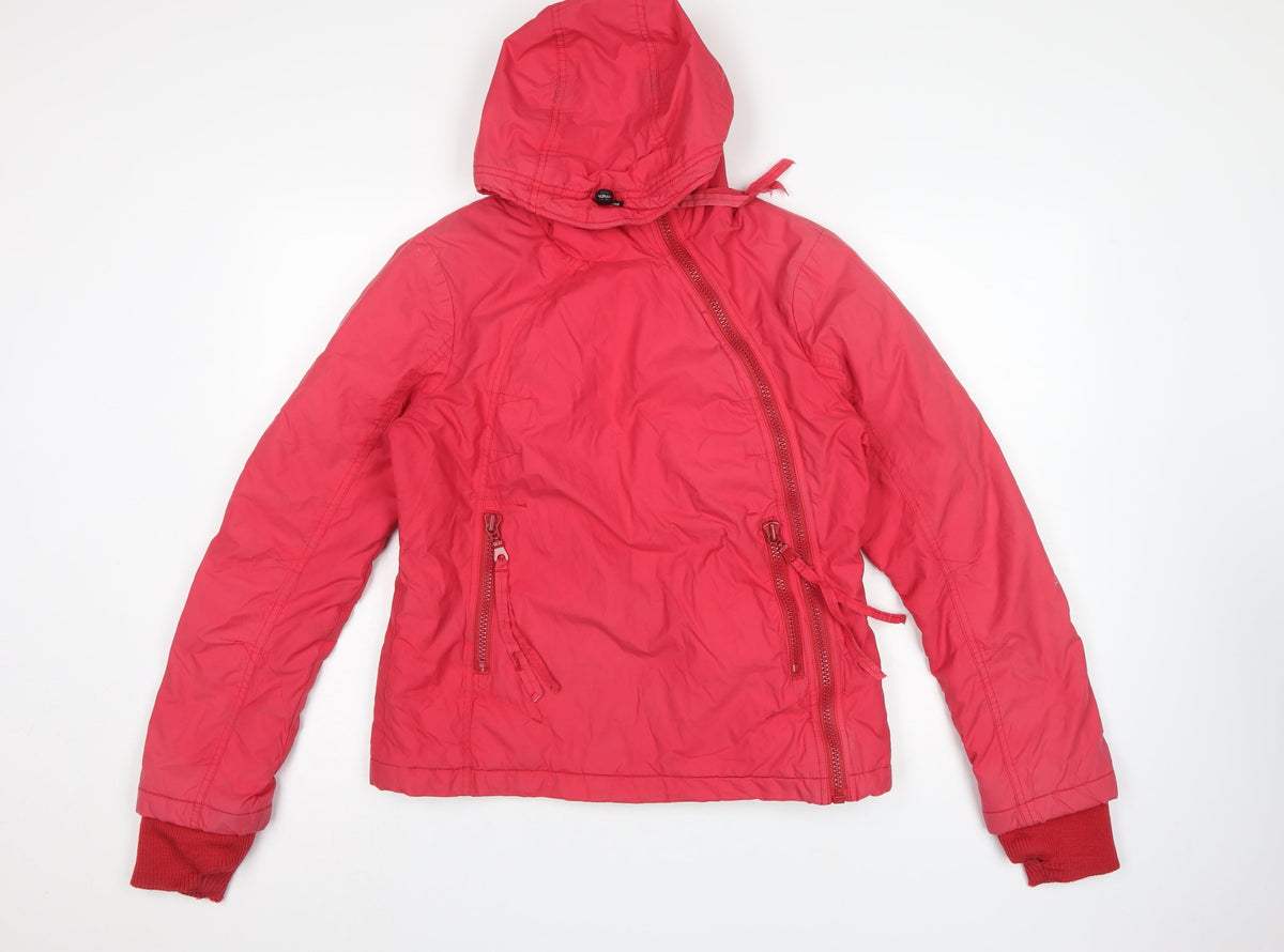 Bench Women’s Red M Hooded Ski Jacket Full Zip Pockets