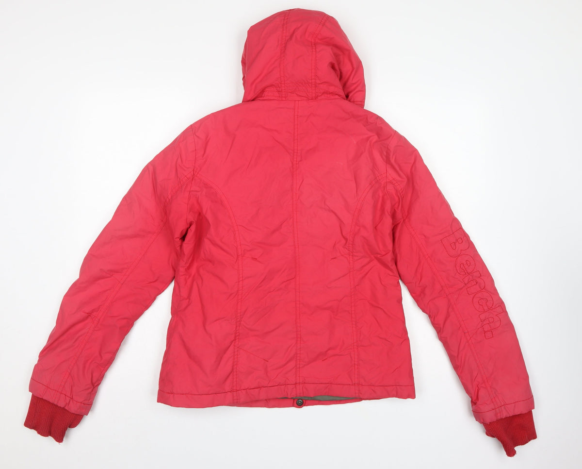 Bench Women’s Red M Hooded Ski Jacket Full Zip Pockets