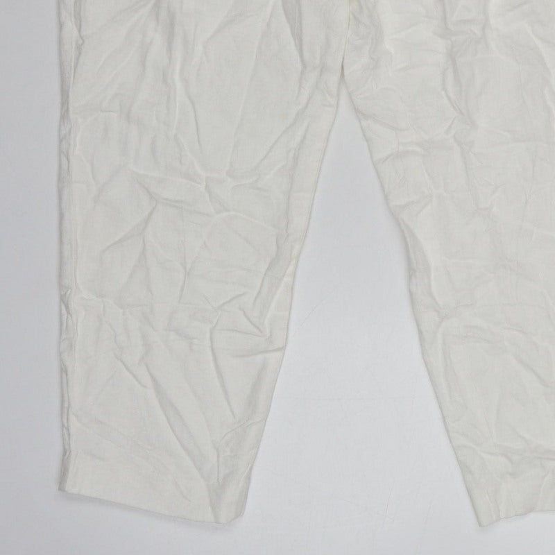 M&S Women’s White UK 14 Short Tapered Trousers Detachable Belt