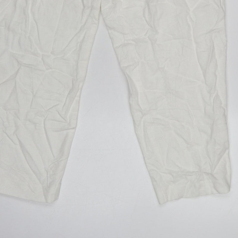 M&S Women’s White UK 14 Short Tapered Trousers Detachable Belt