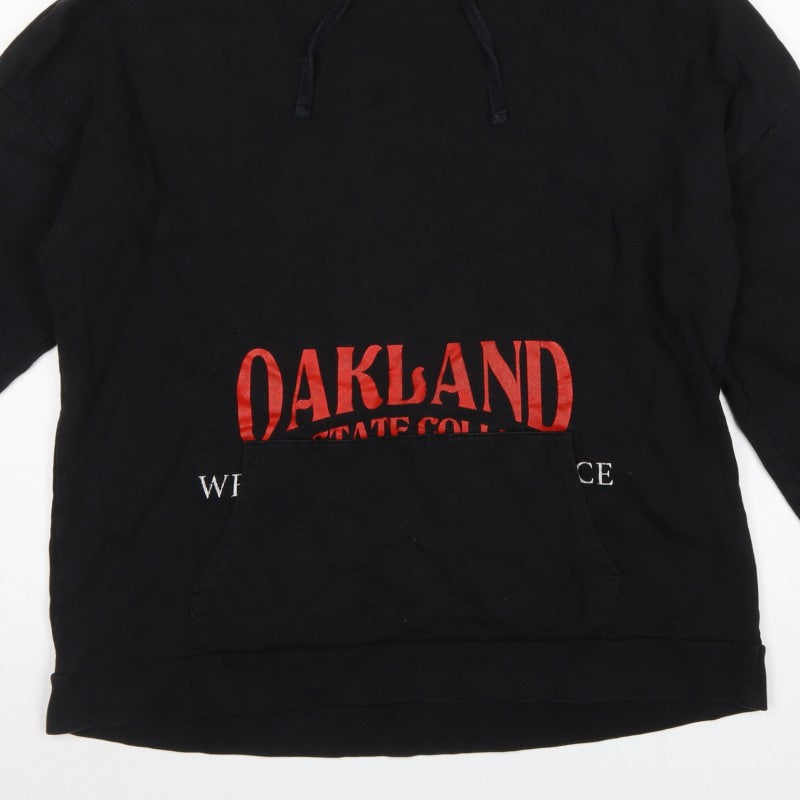 River Island Men’s Black XL Pullover Hoodie Oakland College Graphic