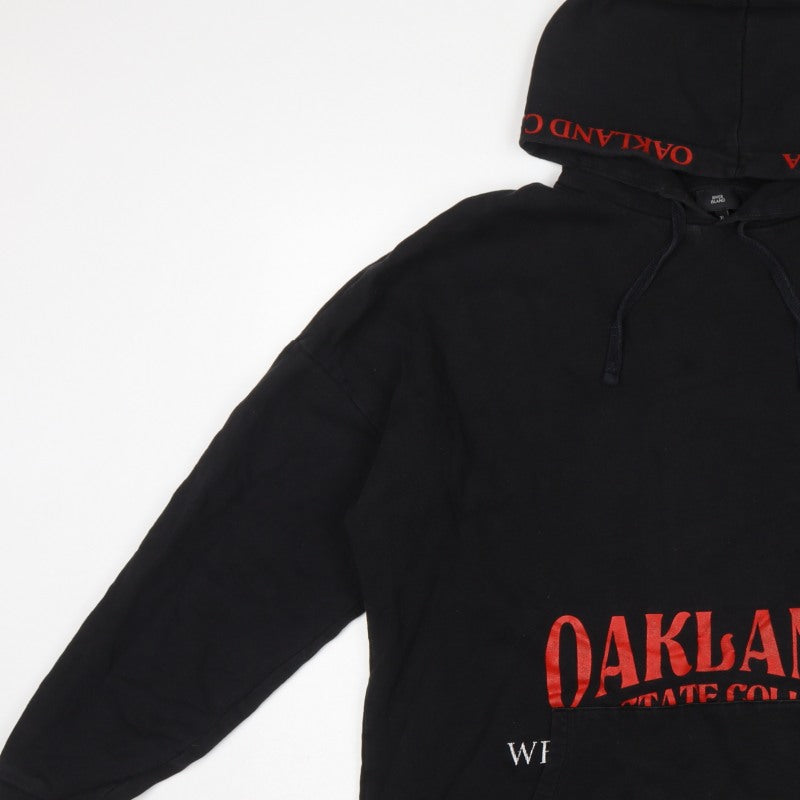 River Island Men’s Black XL Pullover Hoodie Oakland College Graphic