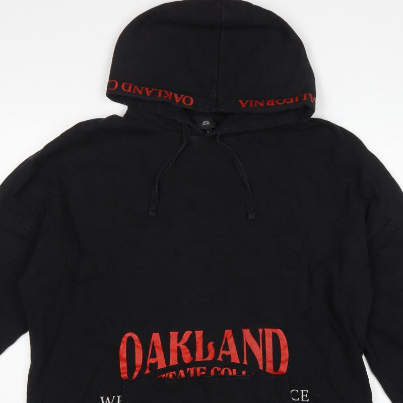 River Island Men’s Black XL Pullover Hoodie Oakland College Graphic