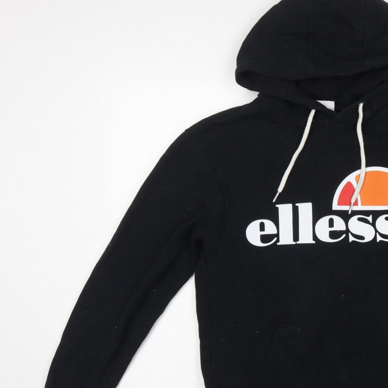Ellesse Men's Black XS Pullover Logo Hoodie Drawstring Pocket