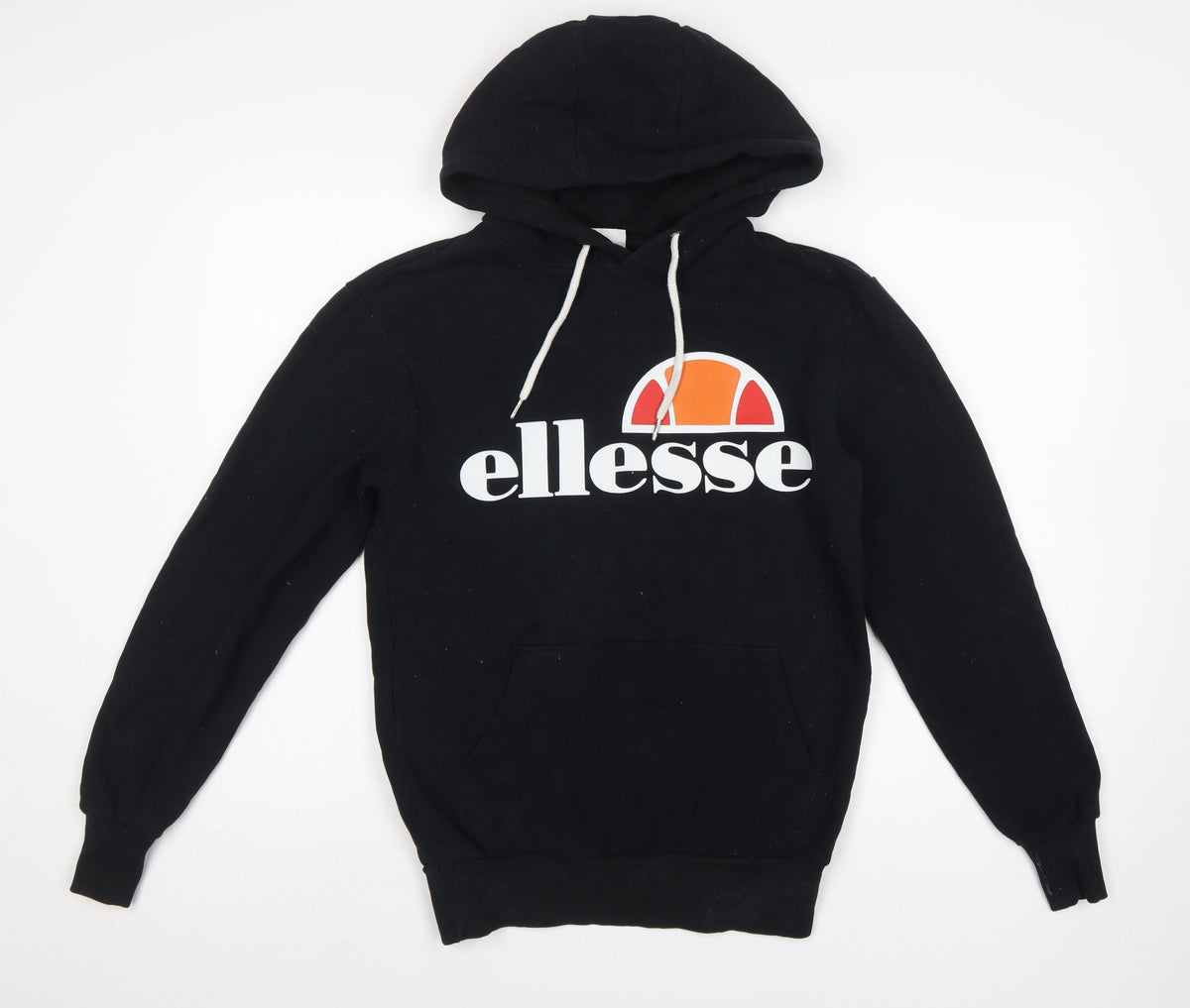 Ellesse Men's Black XS Pullover Logo Hoodie Drawstring Pocket