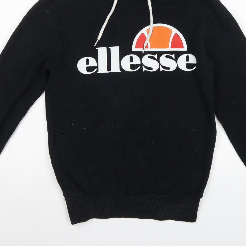 Ellesse Men's Black XS Pullover Logo Hoodie Drawstring Pocket