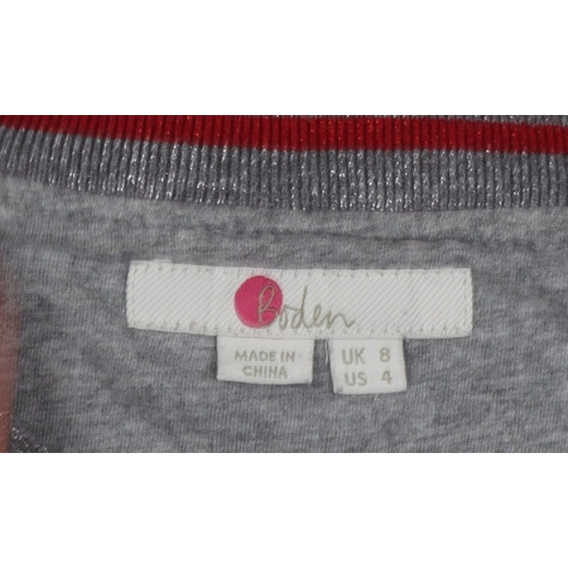 Boden Women’s Grey Full Zip Glitter Trim Sweatshirt UK 8