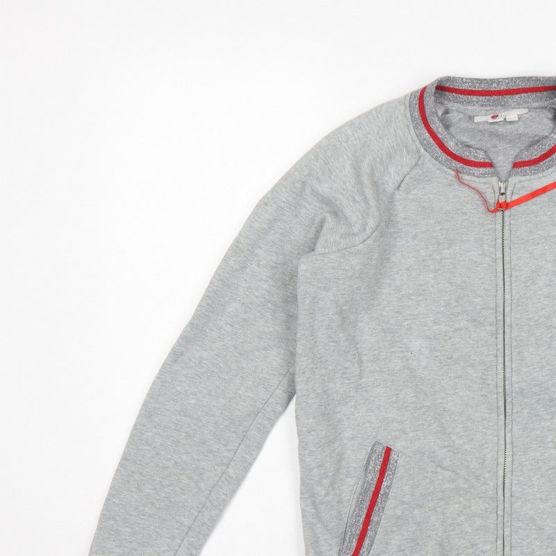 Boden Women’s Grey Full Zip Glitter Trim Sweatshirt UK 8
