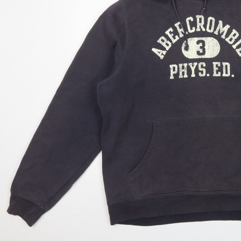 Abercrombie & Fitch Men’s Blue L Pullover Hoodie Graphic Logo