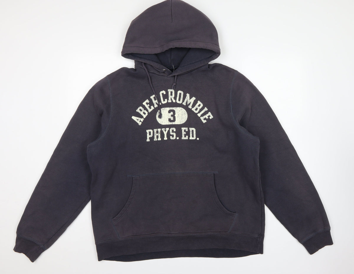 Abercrombie & Fitch Men’s Blue L Pullover Hoodie Graphic Logo