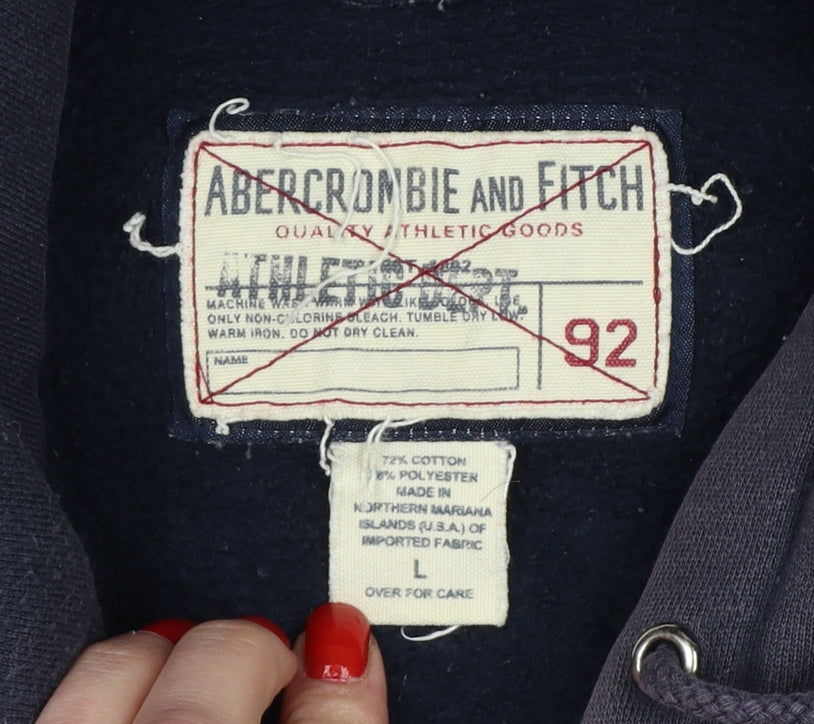 Abercrombie & Fitch Men’s Blue L Pullover Hoodie Graphic Logo