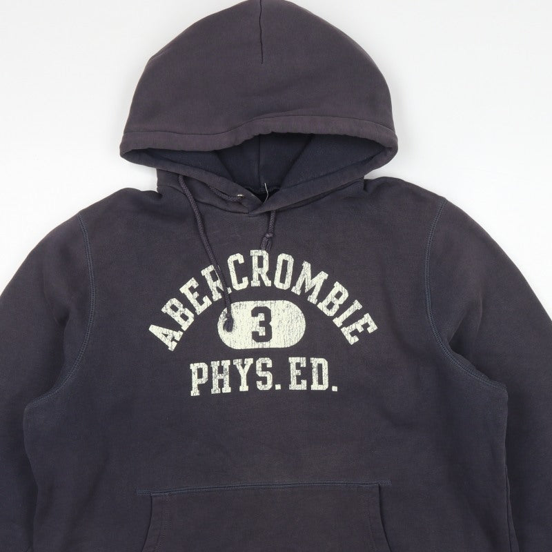 Abercrombie & Fitch Men’s Blue L Pullover Hoodie Graphic Logo