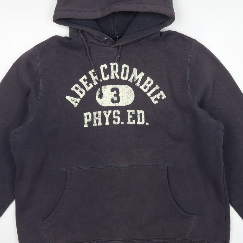 Abercrombie & Fitch Men’s Blue L Pullover Hoodie Graphic Logo