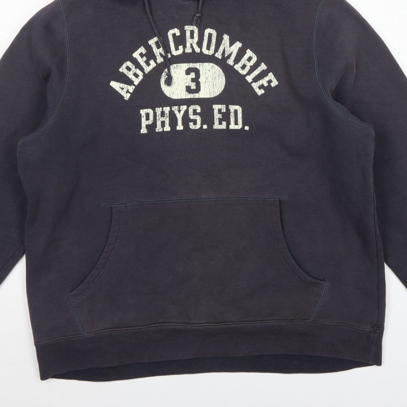 Abercrombie & Fitch Men’s Blue L Pullover Hoodie Graphic Logo