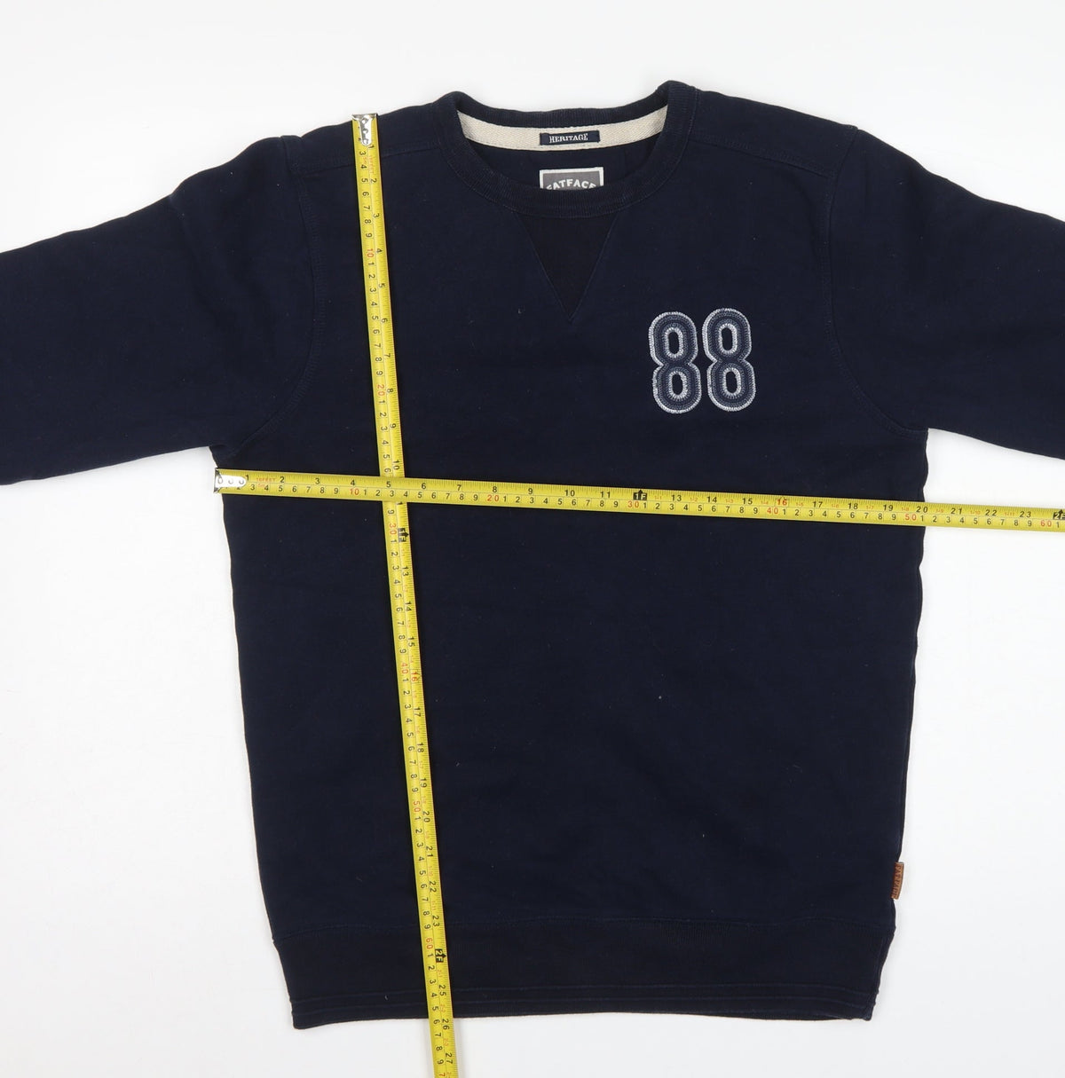 FatFace Men’s Blue S Pullover Crew Neck 88 Embroidered Sweatshirt