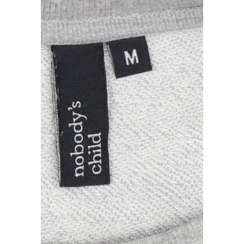 Nobody's Child Women Grey M Be Kind Embroidered Crew Sweatshirt
