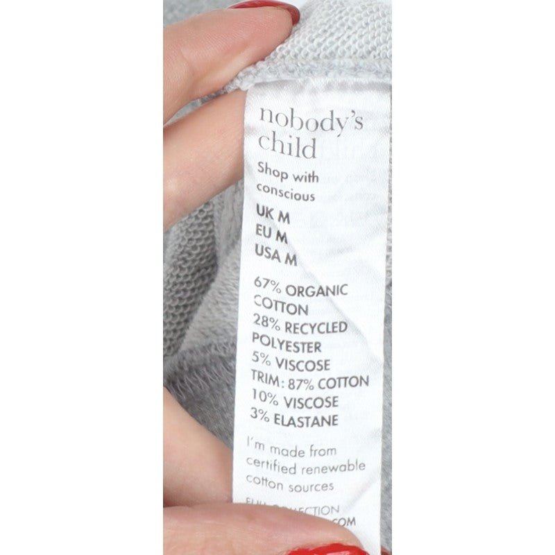 Nobody's Child Women Grey M Be Kind Embroidered Crew Sweatshirt