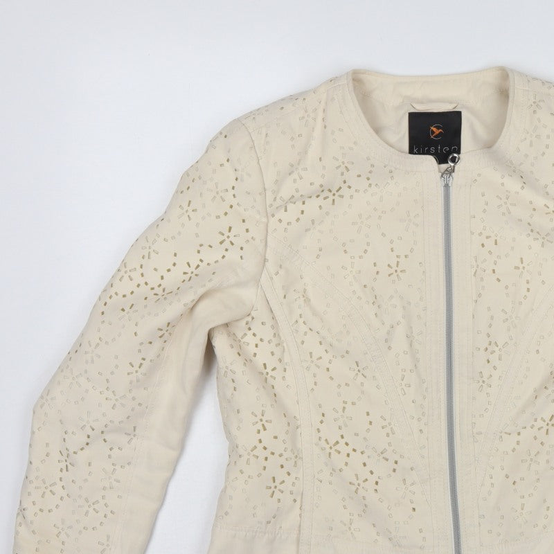 Kirsten Women’s Ivory UK 14 Floral Cutwork Zip Jacket