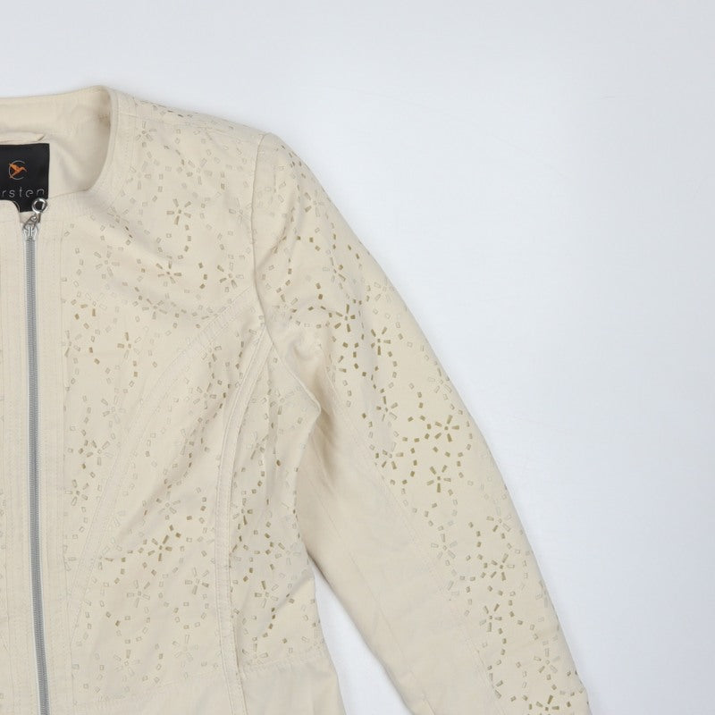 Kirsten Women’s Ivory UK 14 Floral Cutwork Zip Jacket