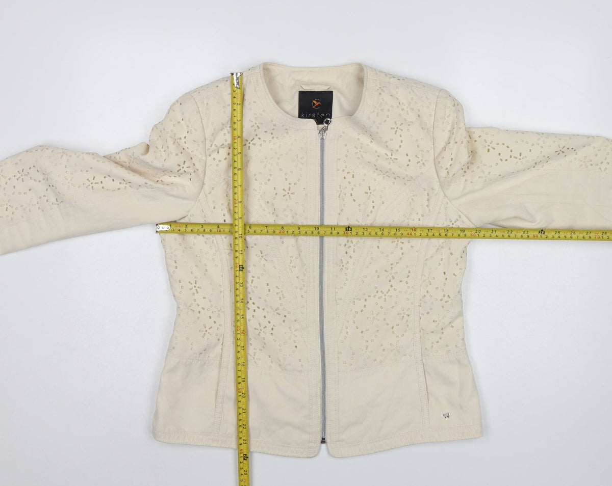 Kirsten Women’s Ivory UK 14 Floral Cutwork Zip Jacket